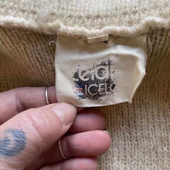 Vintage 70’s Icelandic Wool Kids Unisex Zip Up Sweater. Collar. Size 8. - Picture 3 of 12